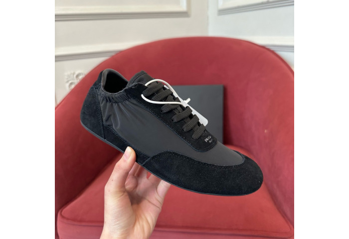 Prada Collapse Re-Nylon suede sneakers