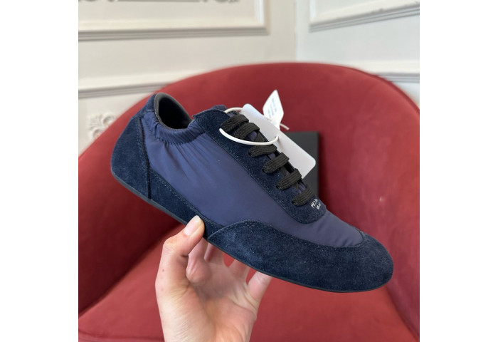 Prada Collapse Re-Nylon suede sneakers