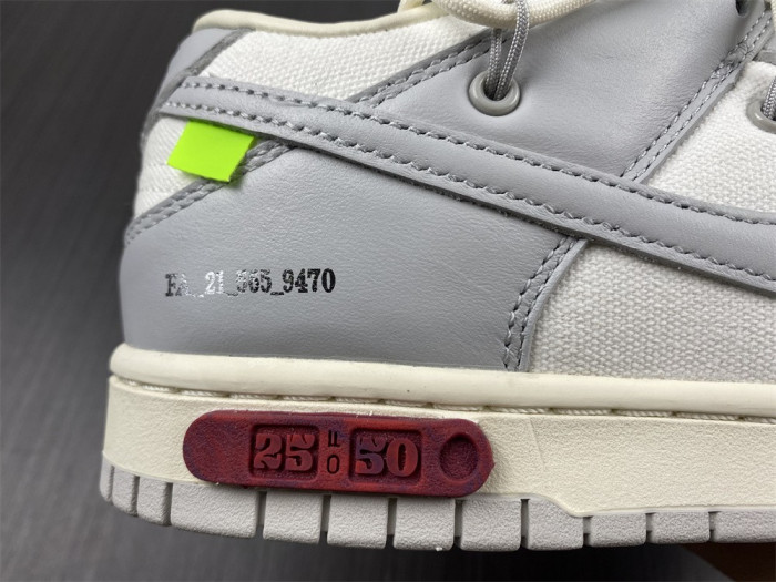 nike dunk low off-white lot 25 dm1602-121
