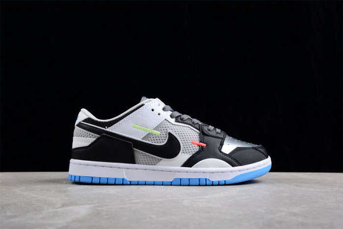 nike dunk low scrap black neutral grey university blue white dn5381-001