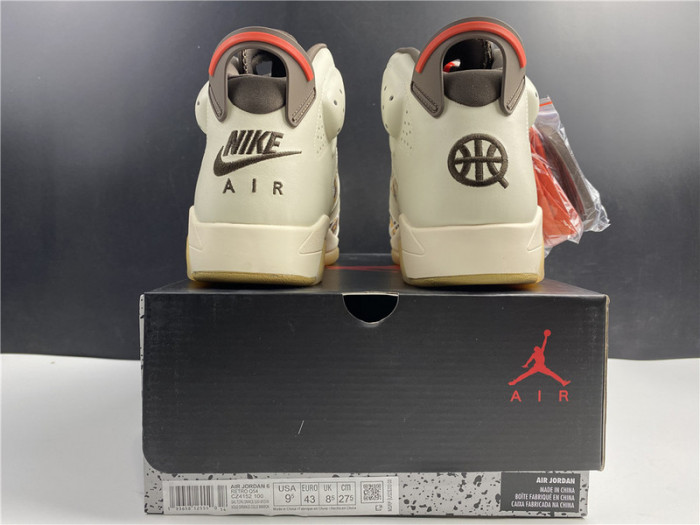 air jordan 6 retro quai54 sail brown (2020) cz4152-100