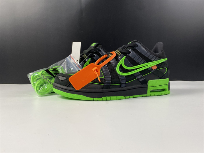 o-w nike air rubber dunk “”green strike“ cu6015-001